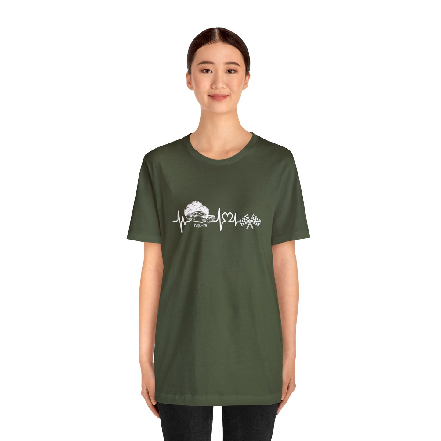 Heartbeat DRAG Car Unisex Tee