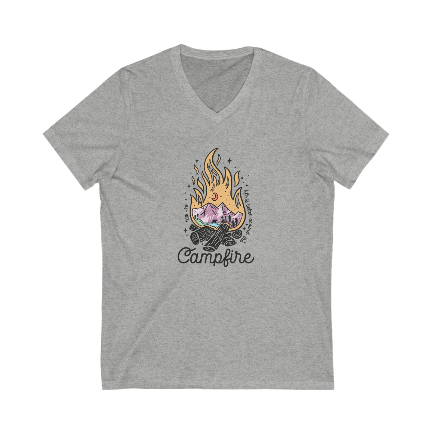 Campfire Unisex V Neck Tee