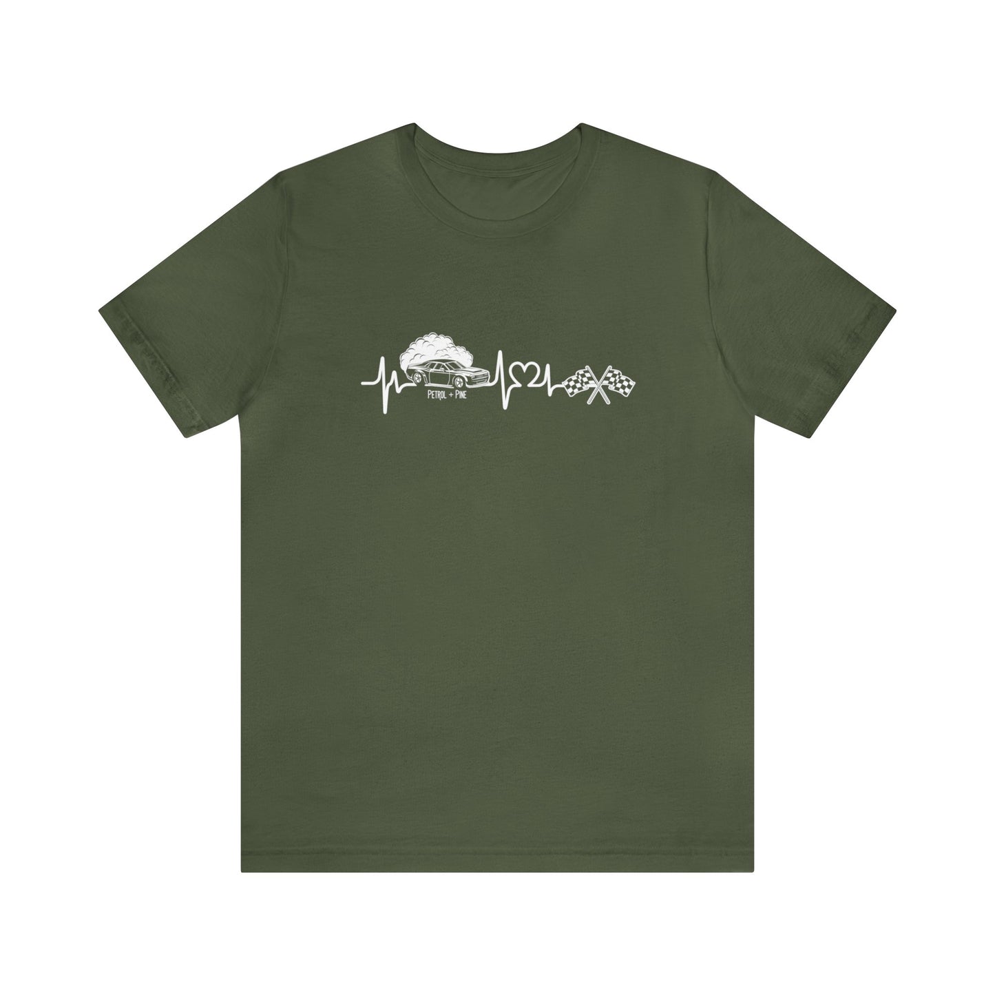 Heartbeat DRAG Car Unisex Tee
