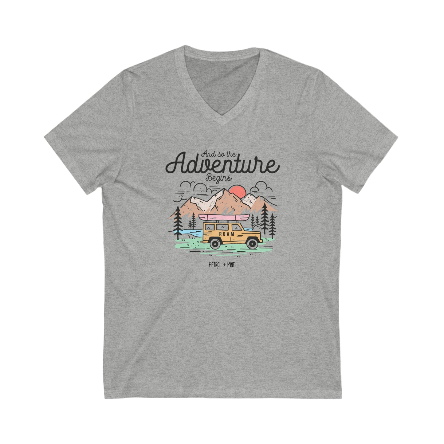 And So The Adventure Begins Unisex V Neck Tee