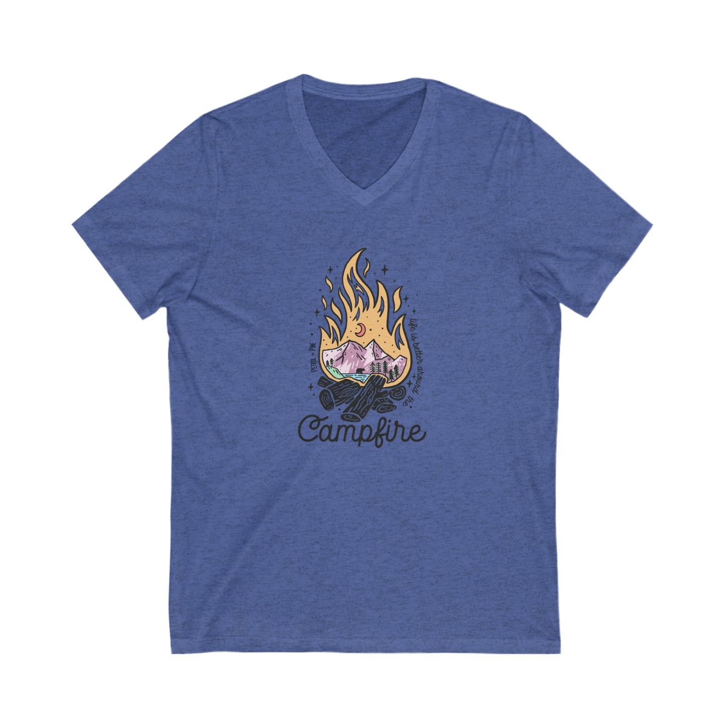 Campfire Unisex V Neck Tee