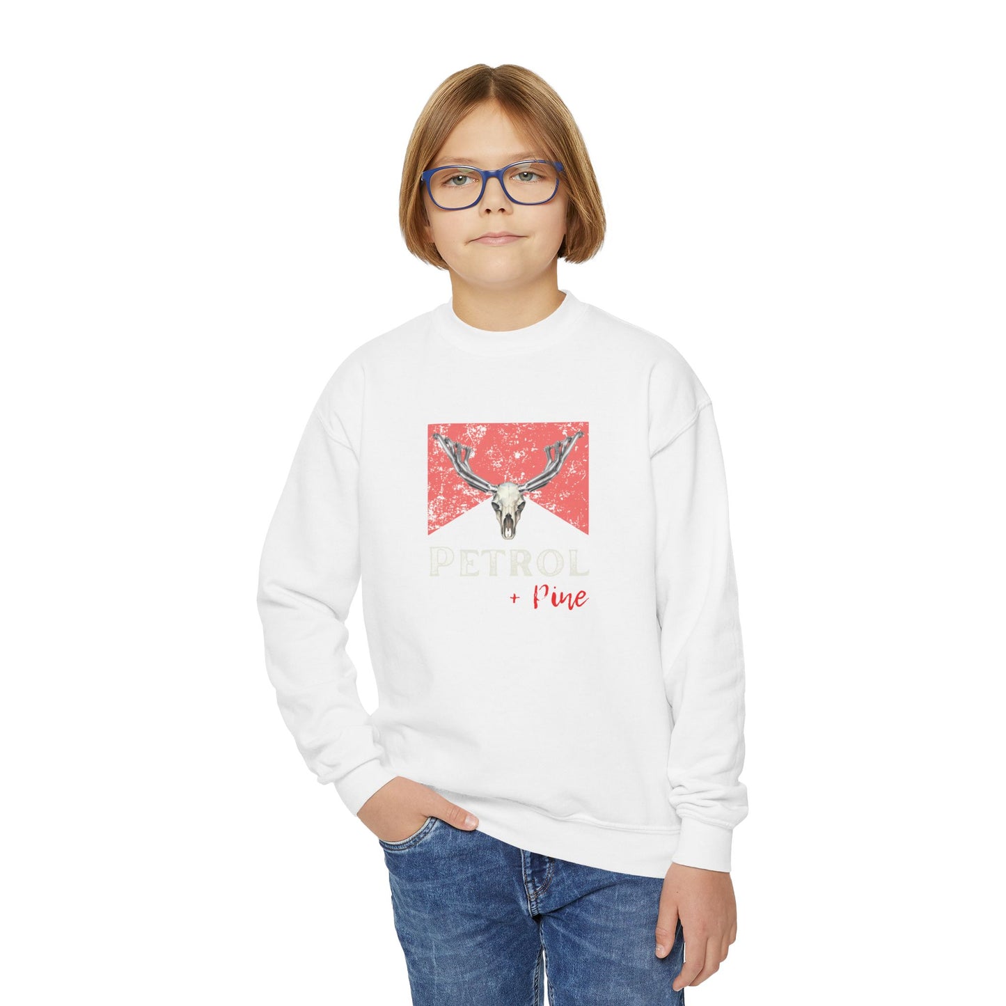 Petrol + Pine Youth Crewneck Sweatshirt - Cozy Outdoor Style