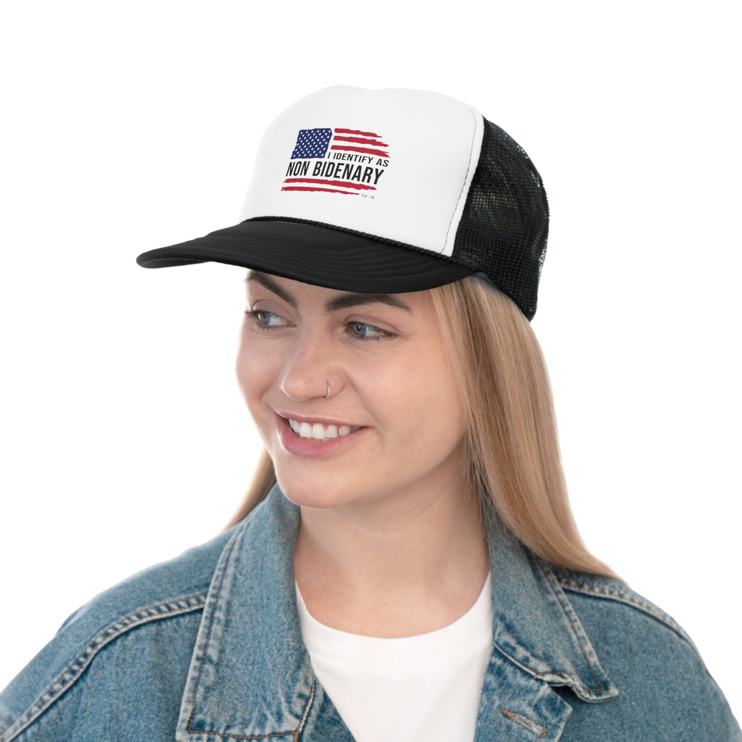 I Identify As Non-Bidenary Trucker Hat