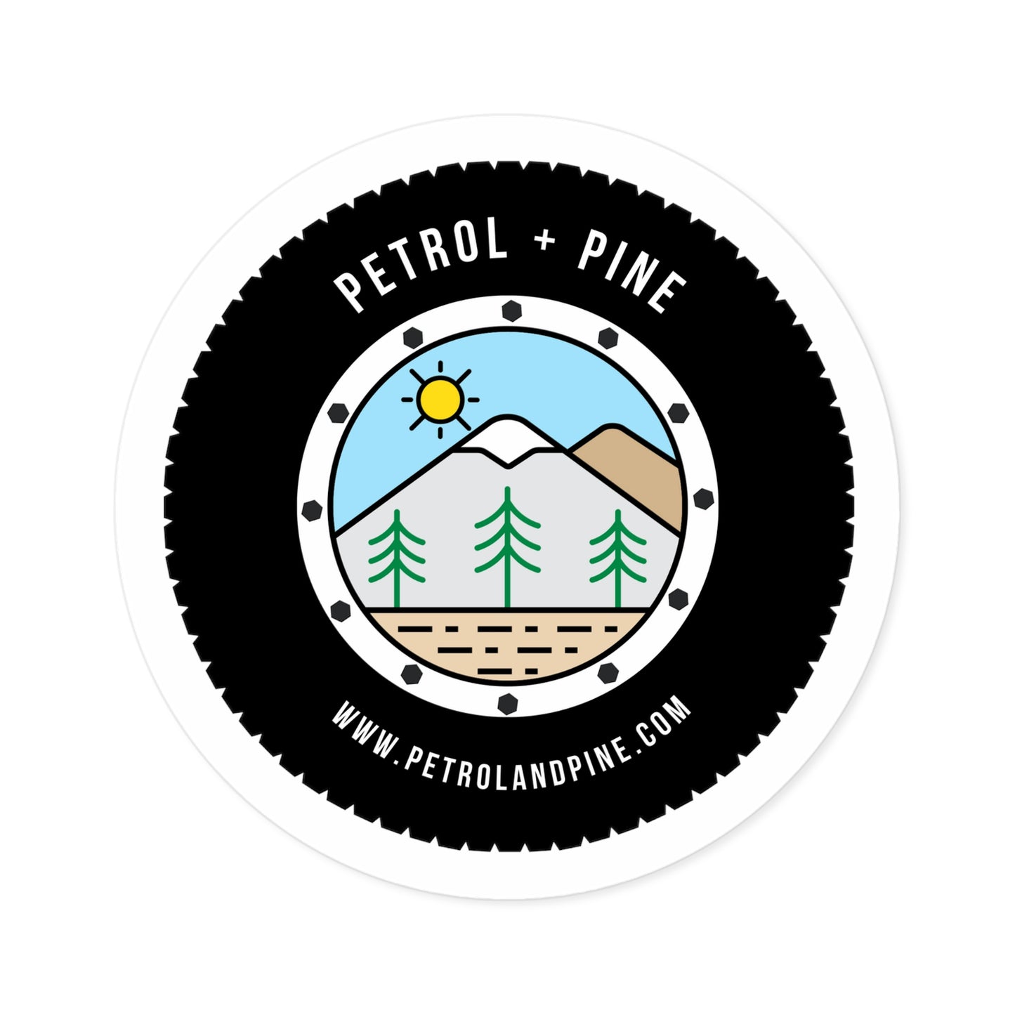 Petrol + Pine Logo Round Sticker