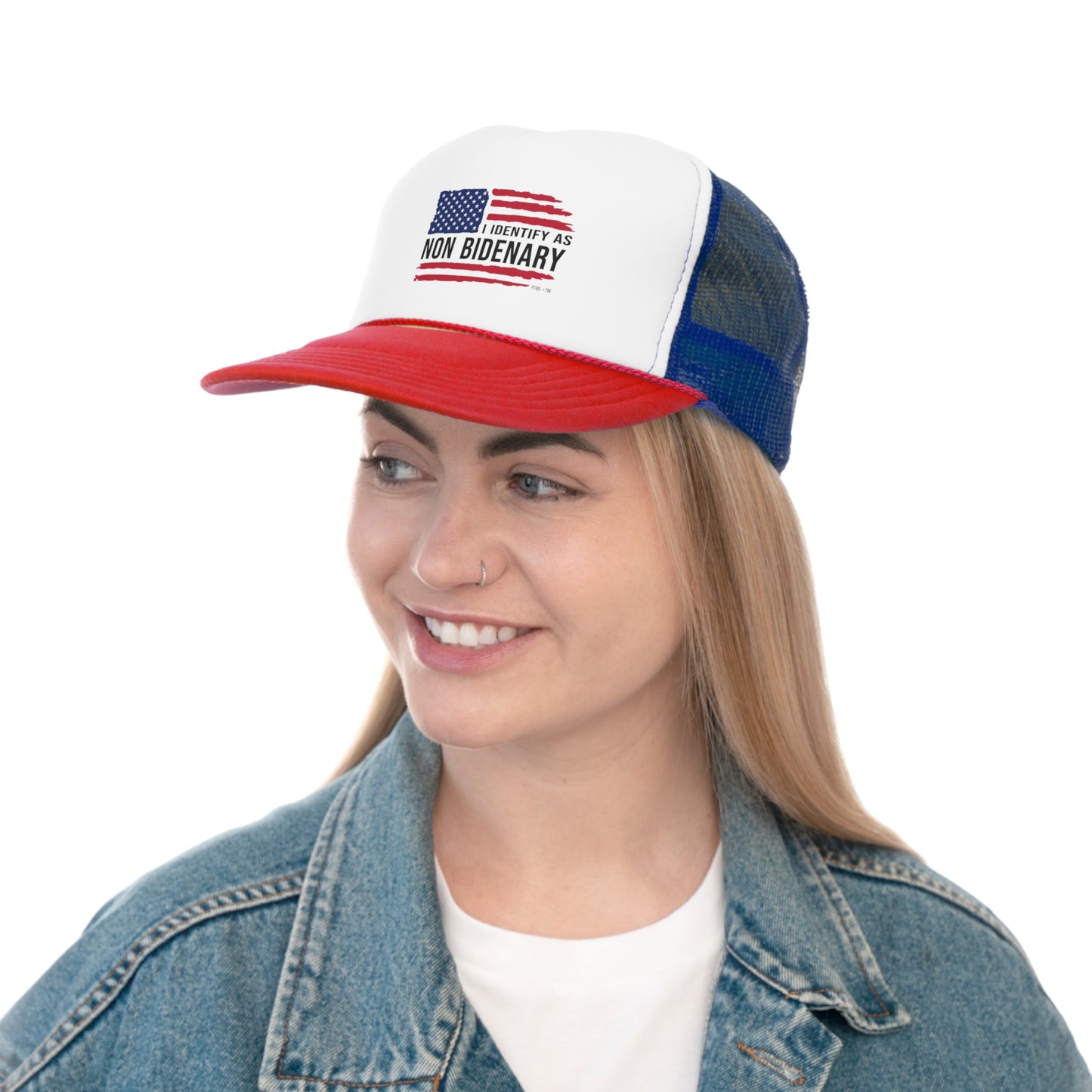 I Identify As Non-Bidenary Trucker Hat