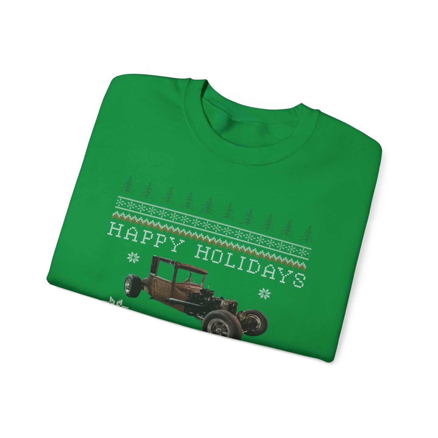 Happy Holidays Rat Rod Unisex Crewneck Sweatshirt