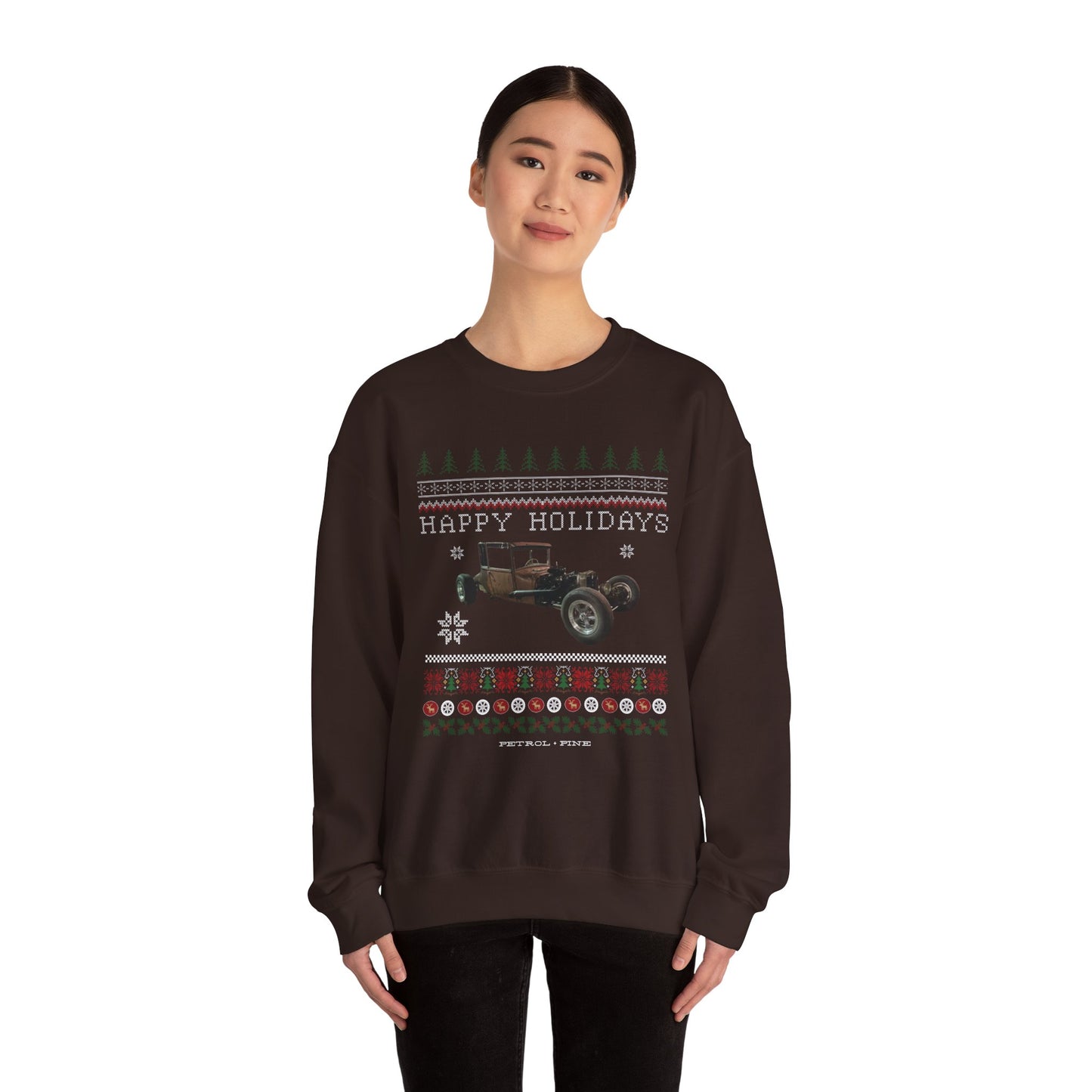 Happy Holidays Rat Rod Unisex Crewneck Sweatshirt