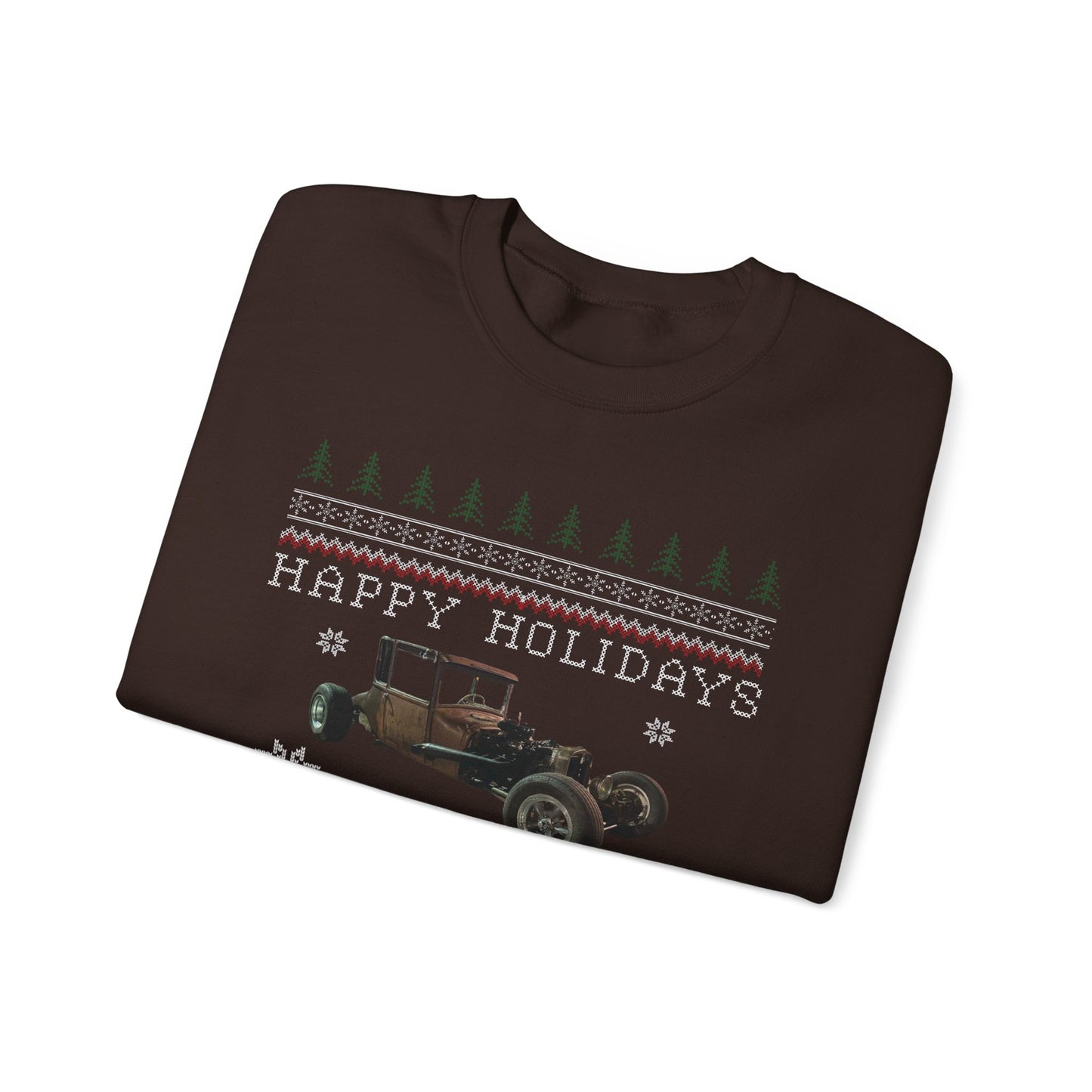 Happy Holidays Rat Rod Unisex Crewneck Sweatshirt