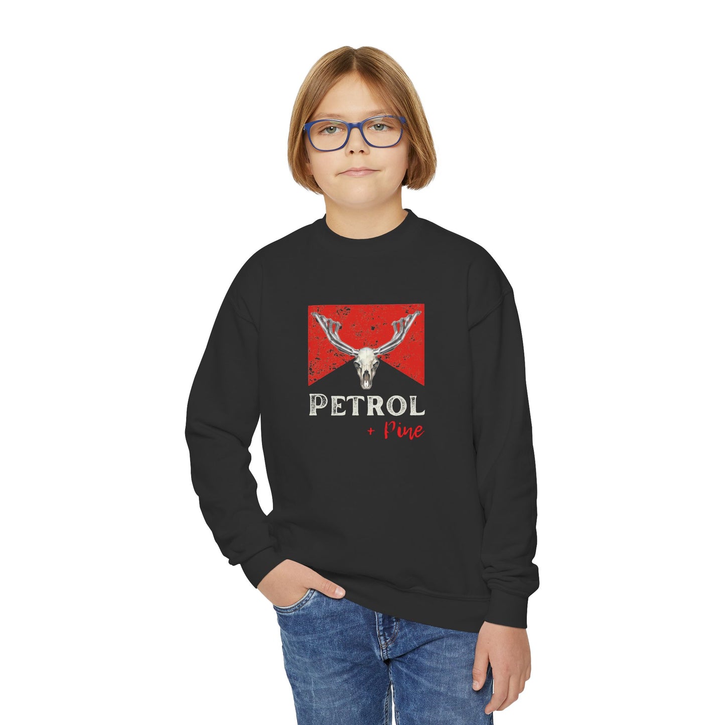 Petrol + Pine Youth Crewneck Sweatshirt - Cozy Outdoor Style