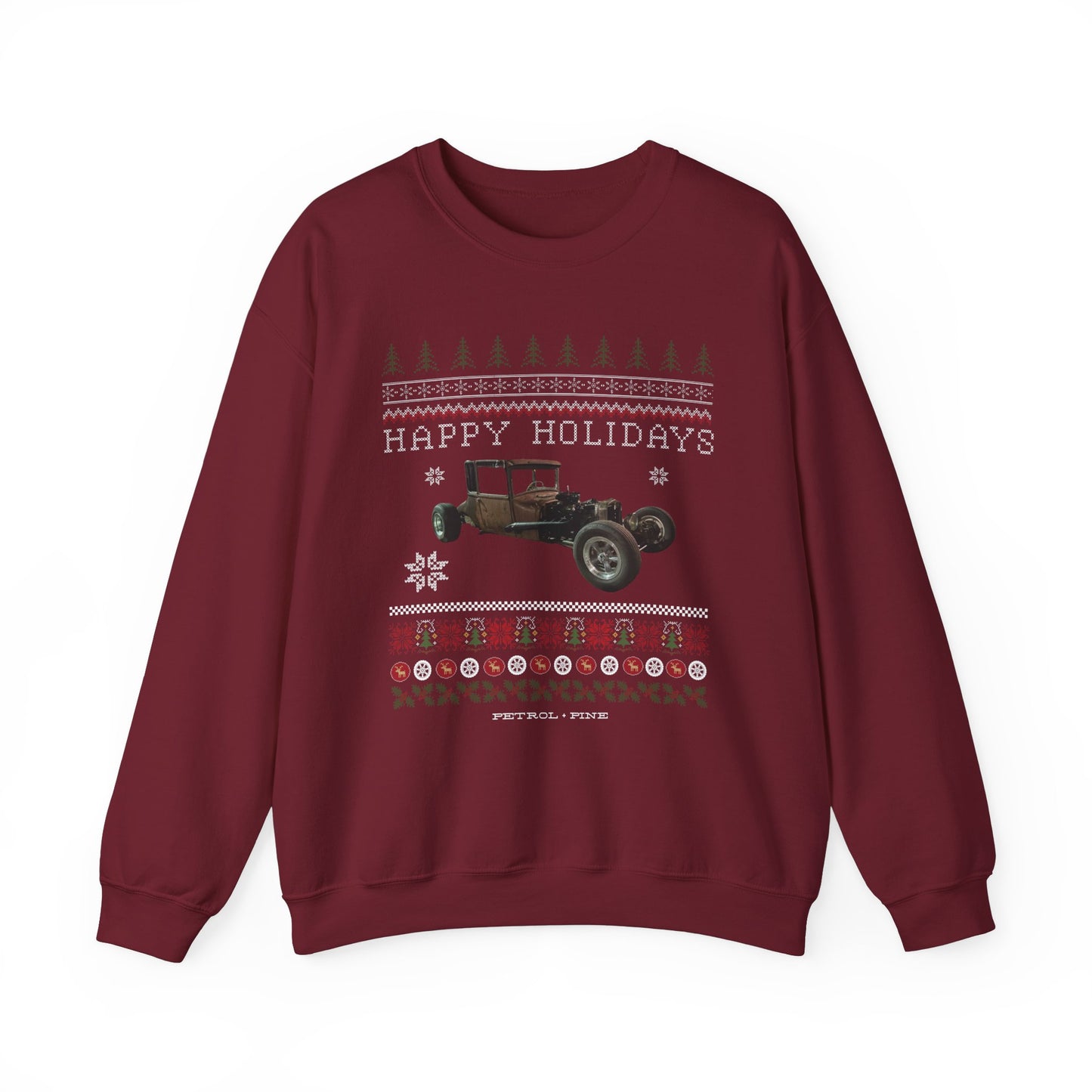 Happy Holidays Rat Rod Unisex Crewneck Sweatshirt