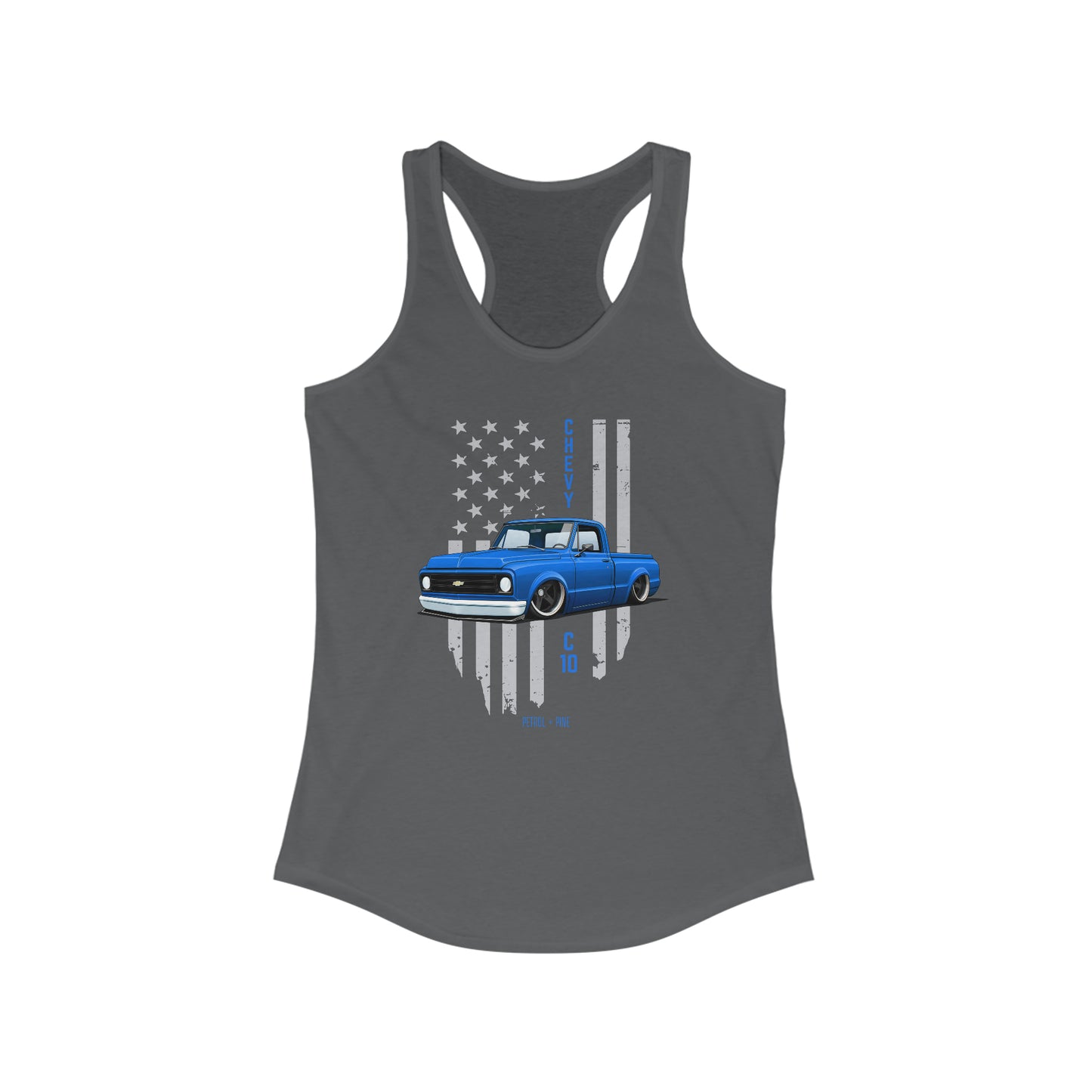 Chevy C10 (BLUE) - Women's Flowy Racerback Tank