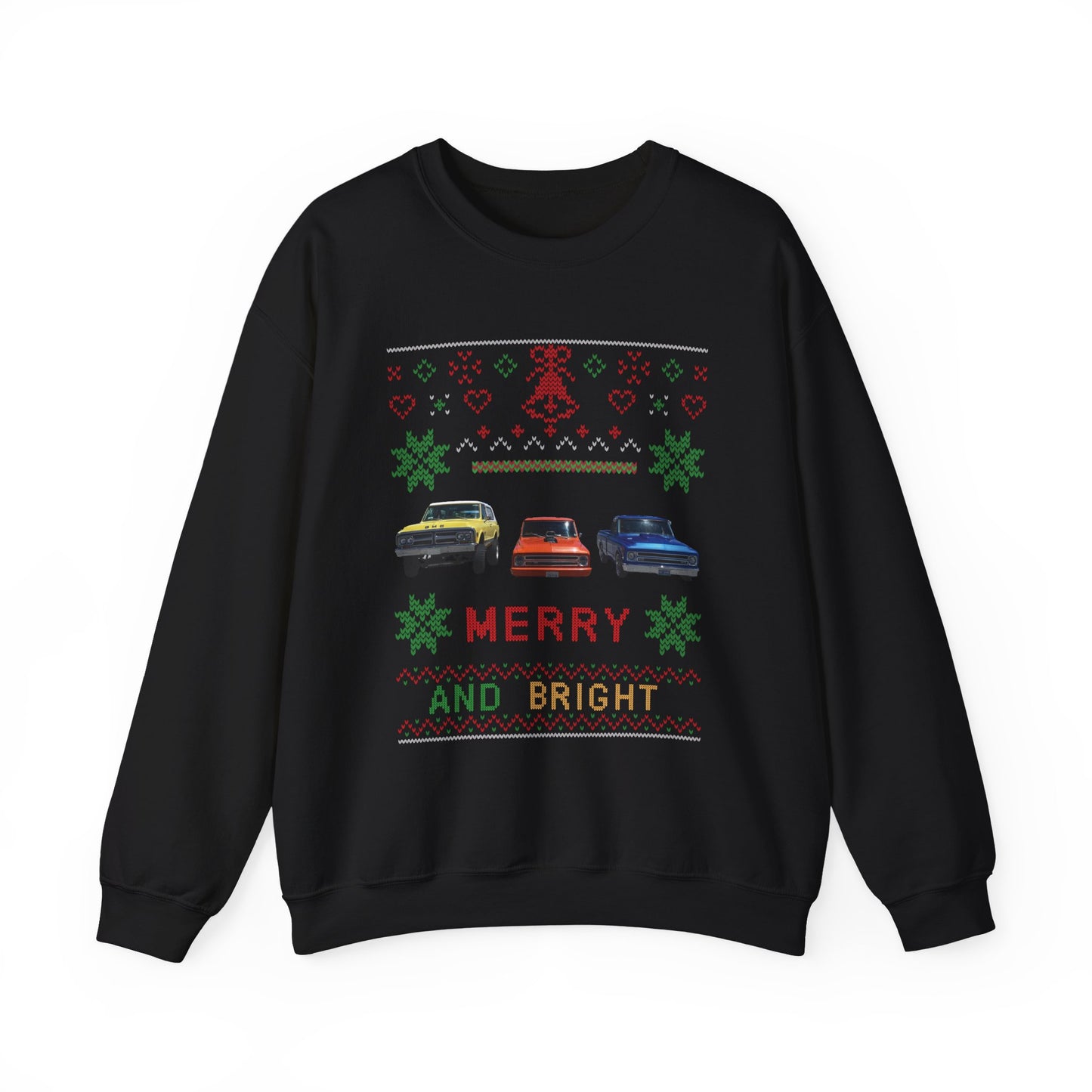Merry + Bright (Trucks) - Unisex Crewneck Sweatshirt