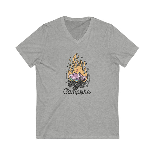 Campfire Unisex V Neck Tee