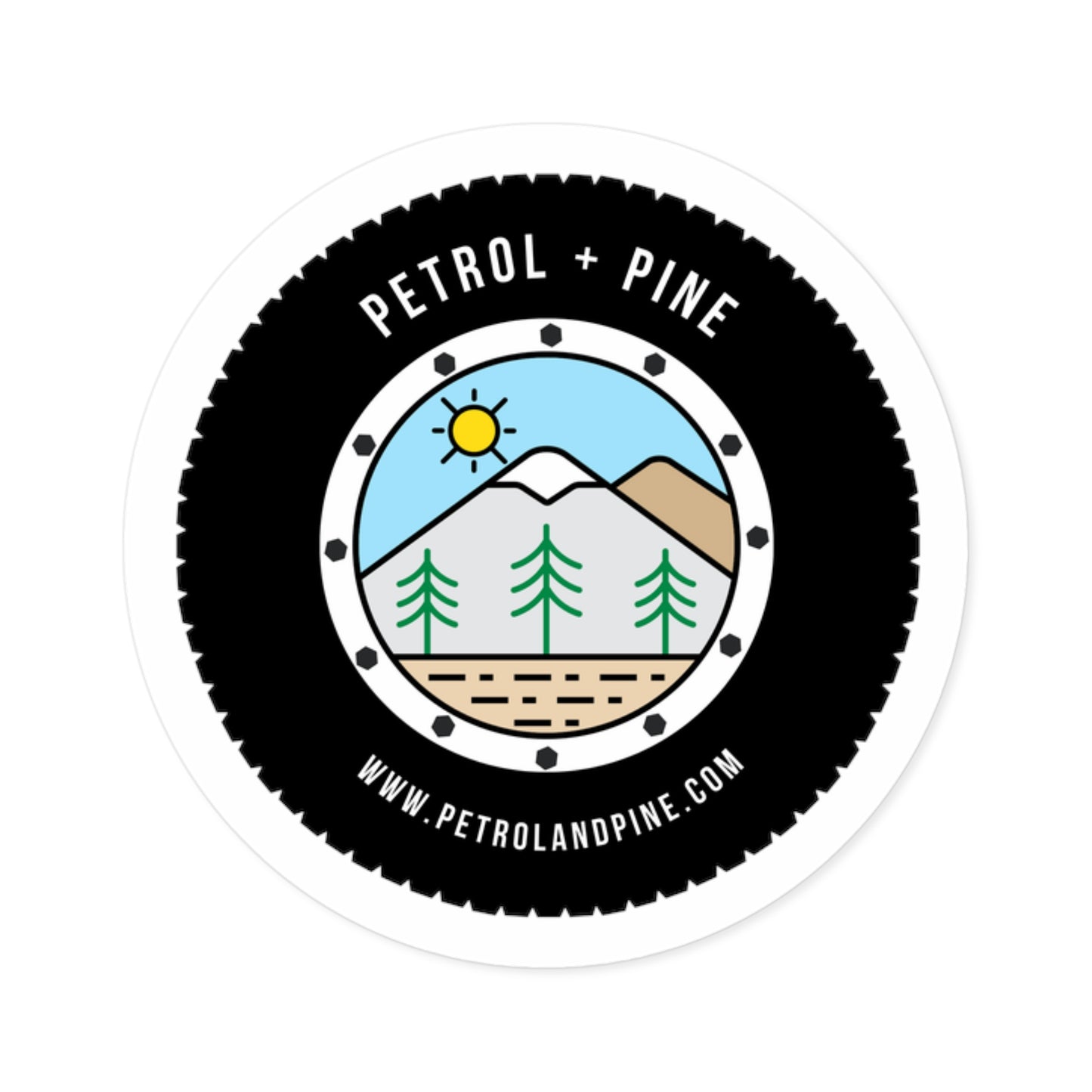 Petrol + Pine Logo Round Sticker