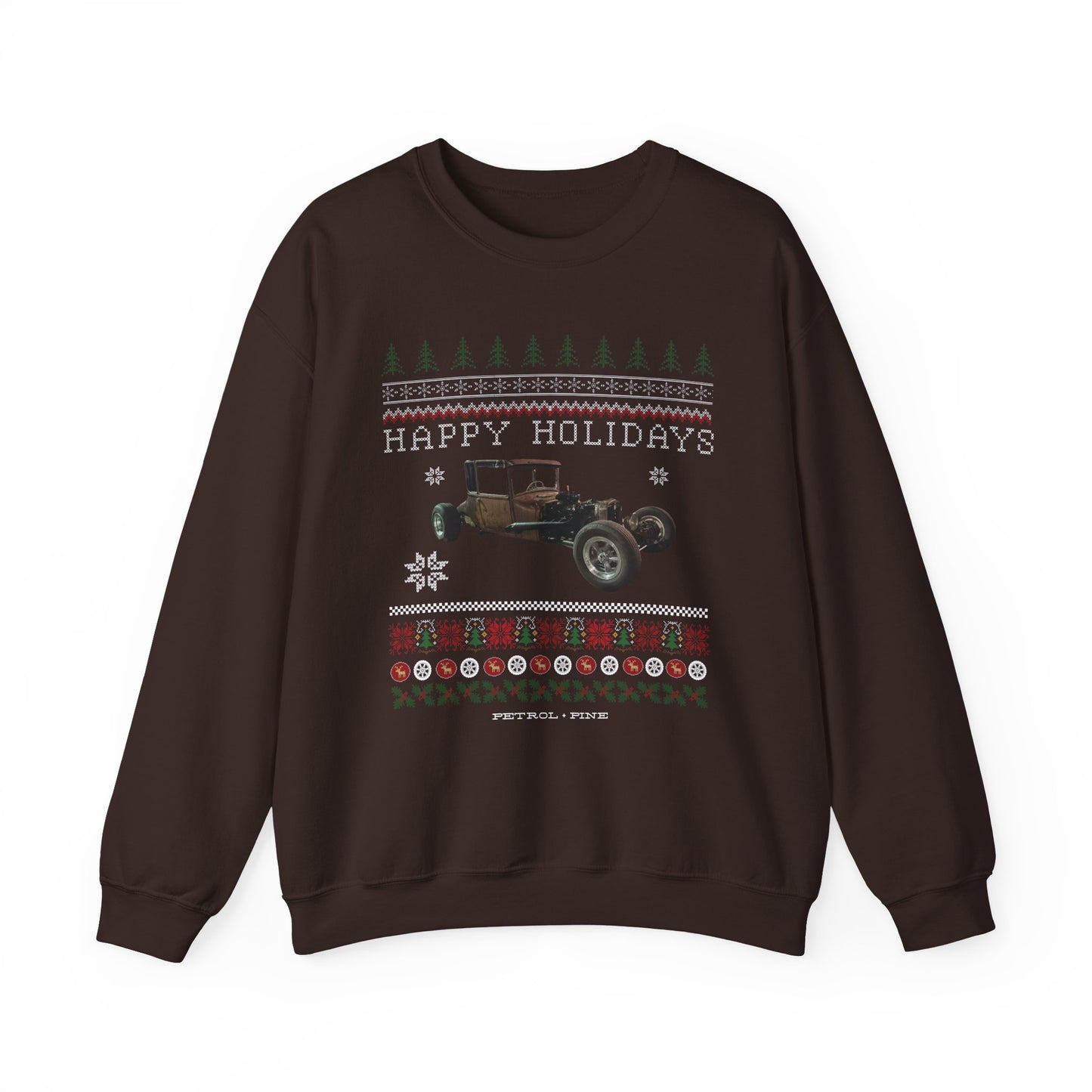 Happy Holidays Rat Rod Unisex Crewneck Sweatshirt