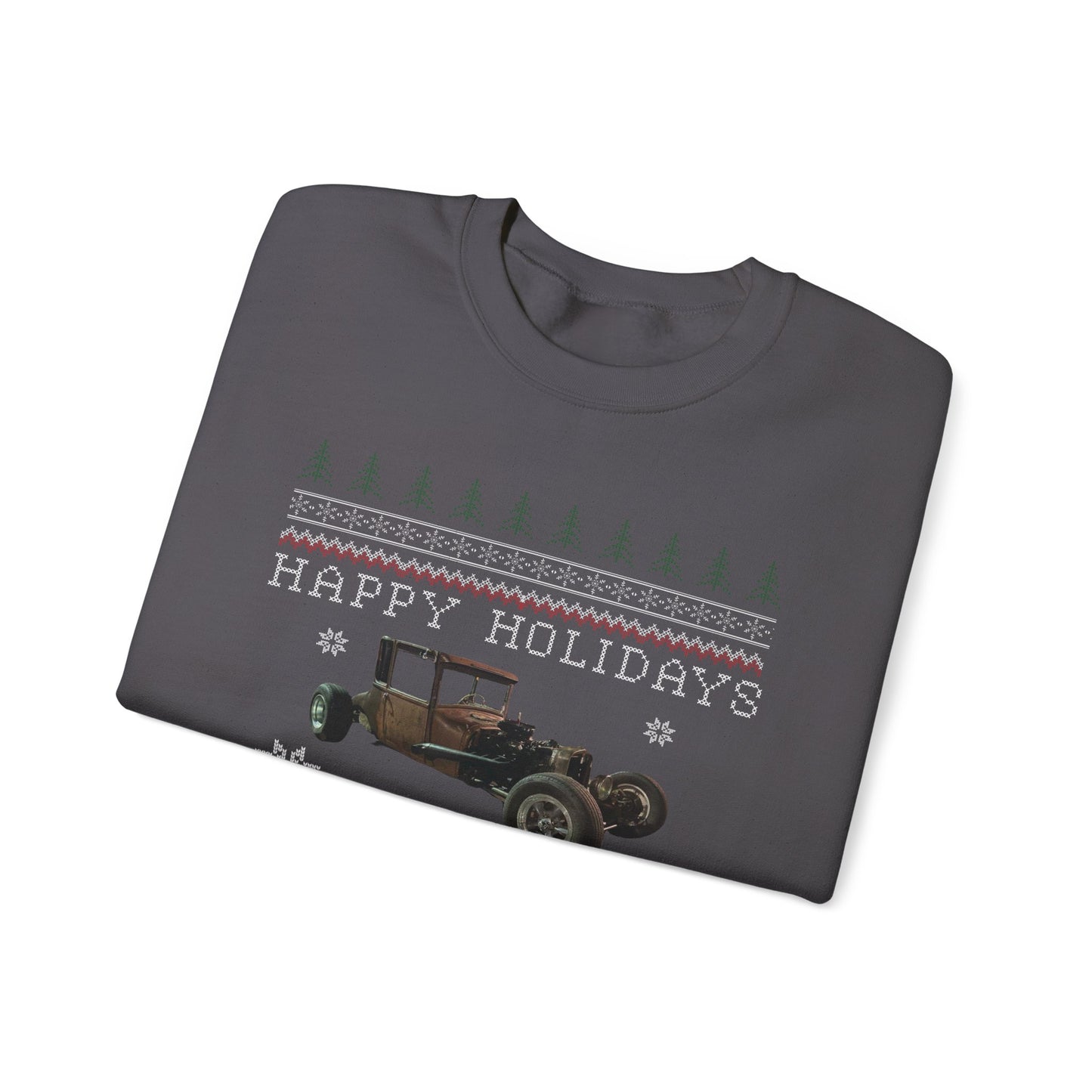 Happy Holidays Rat Rod Unisex Crewneck Sweatshirt