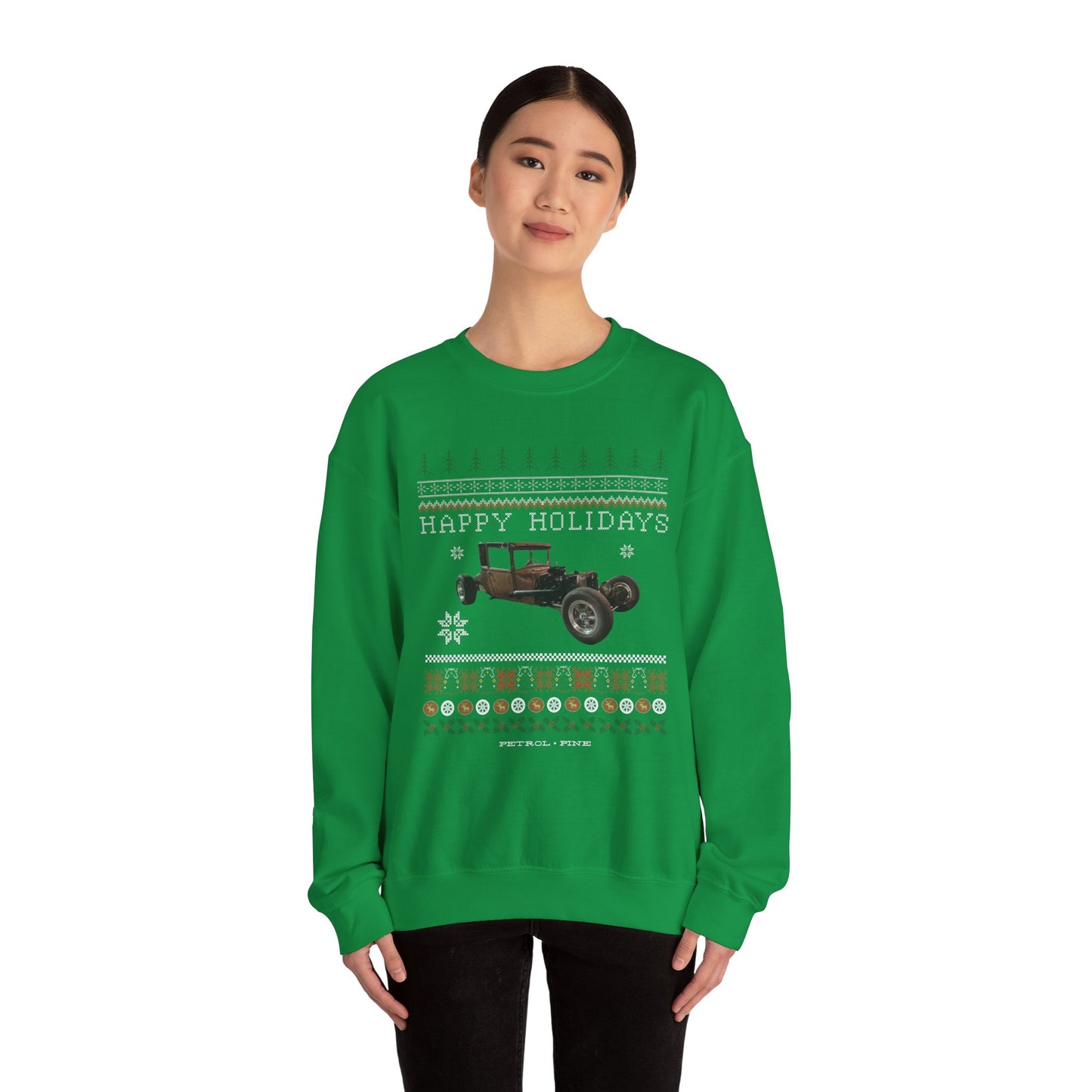 Happy Holidays Rat Rod Unisex Crewneck Sweatshirt